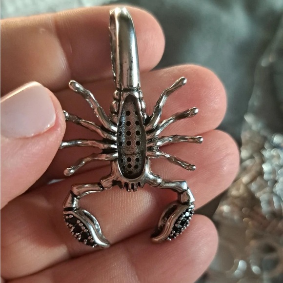 Anthro Pendant Scorpion Black Fashion Jewelry 925 Sterling Silver Rebel Men - Picture 9 of 16